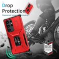 thumbnail image 5 of Funda para GANGXUN Samsung Galaxy S24 Ultra - Soporte metálico, Función magnética, Rojo, 5 of 5