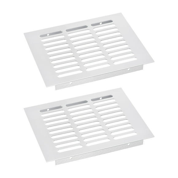 Unique Bargains Air Vents Cover, 2Pcs 200 x 150mm Aluminum Alloy Mesh Air Return Vent Cover, Louvered Ventilation Grille (Silver)