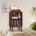 thumbnail image 4 of Soporte para tocadiscos Lerliuo Walnut con almacenamiento para 160 álbumes, 4 of 9