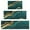 Teal Gold Wave, variant on Pink Gold Marble Pattern Kitchen Rugs Sets Of 3,Kitchen Runner Rugs Non Skid Washable,Decorative Kitchen Floor Mats for Kitchen,Sink,Laundry,17"x30"+ 17"x47" + 17"x59"