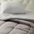 thumbnail image 6 of Dawn All-U-Need Bed-in-a-Bag Comforter Set, Twin/Twin XL, 3-Piece Bedding Bundle with Reversible Comforter, Fitted Sheet and Pillowcase(s), Washed Grey, Velvety Soft Microfiber, 6 of 7