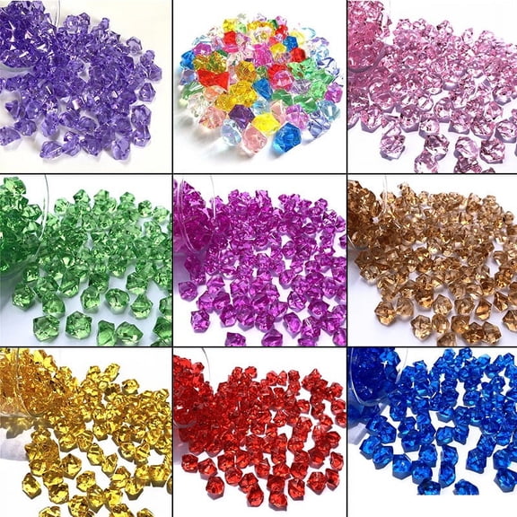 Girlsshop Acrylic Plastic Transparent Stfor Ice Rocks Table Scatter Confetti Vase Filler,Dark Blue