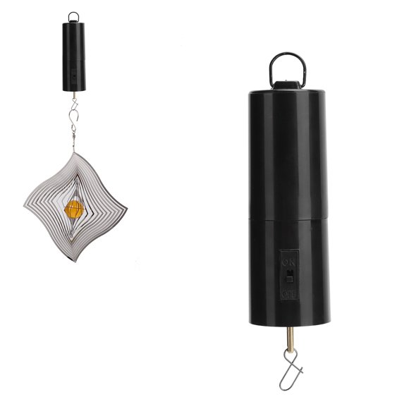 Wind Chimes Motor, Rotatable Rotating Motor 30RPM Black Hanging with a Hanger a Clip for Home Gift for Decor