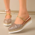 thumbnail image 2 of KEGIRLOM Women's Versatile Pointed-Toe Backless Heels Plus Size Spring/Summer Style Trendy And Comfortable Closed-Toe Wedge Heels Shoes. Rose Gold 7.5, 2 of 9