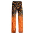 thumbnail image 5 of Adult Halloween Print Pajama Pants Loose Fit Sleep Pants for Women Men No Drawstring Soft Comfy Casual Loungewear Sleepwear for Home Halloween Party Yellow B S, 5 of 5
