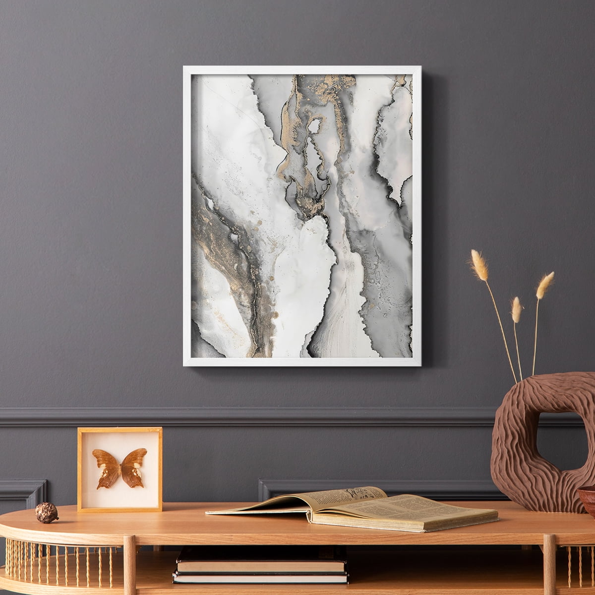 Abstract Ink Fantasy III in Paper Solid Wood 8 x 10 Framed Print