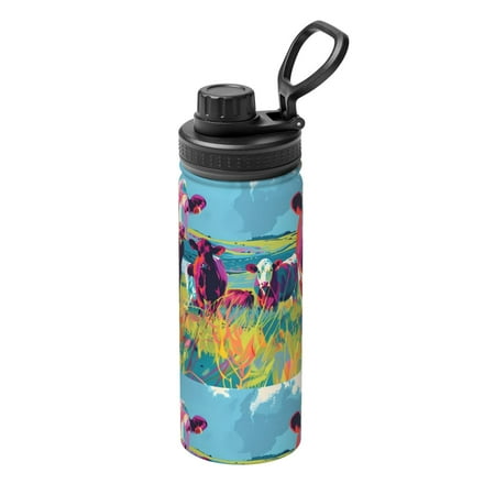 

Salouo Pop Art Colorful Cows for 18oz Stainless Steel Vacuum Insulated Tumbler Coffee Travel Mug Spill Proof with Lid Thermos Cup for Keep Hot/Ice Coffee Tea and Beer