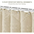 thumbnail image 7 of CAILDANL Boho White Woven Fabric Shower Curtain with Tassel 72 x 72 Modern Farmhouse Minimalist, Tufted Chevron Striped Shabby Chic Textured, Water Resistant Cloth Curtain for Bathroom, Hotel Decor, 7 of 7