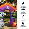thumbnail image 4 of Haunted Hill Farm 10.5 ft Prelit Haunted House Arch with Ghost, Witch, Black Cat, Halloween Blow Up Inflatable, HIHLWNARCH092-L, 4 of 6