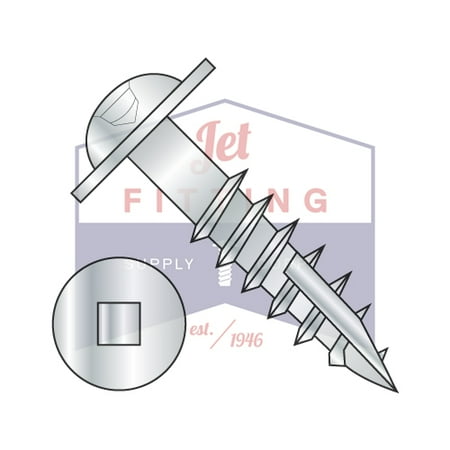 

8-11 x 2 Deep Thread Wood Screws | Square | Round Washers Head | Type 17 Pt | Steel | Zinc (Quantity: 1800)