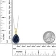thumbnail image 4 of Gem Stone King 925 Silver and 10K Yellow Gold Pear Shape Blue Created Sapphire and White E-F Lab Grown Diamond Keren Hanan Pendant Necklace for Women (12.68 Cttw), 4 of 5