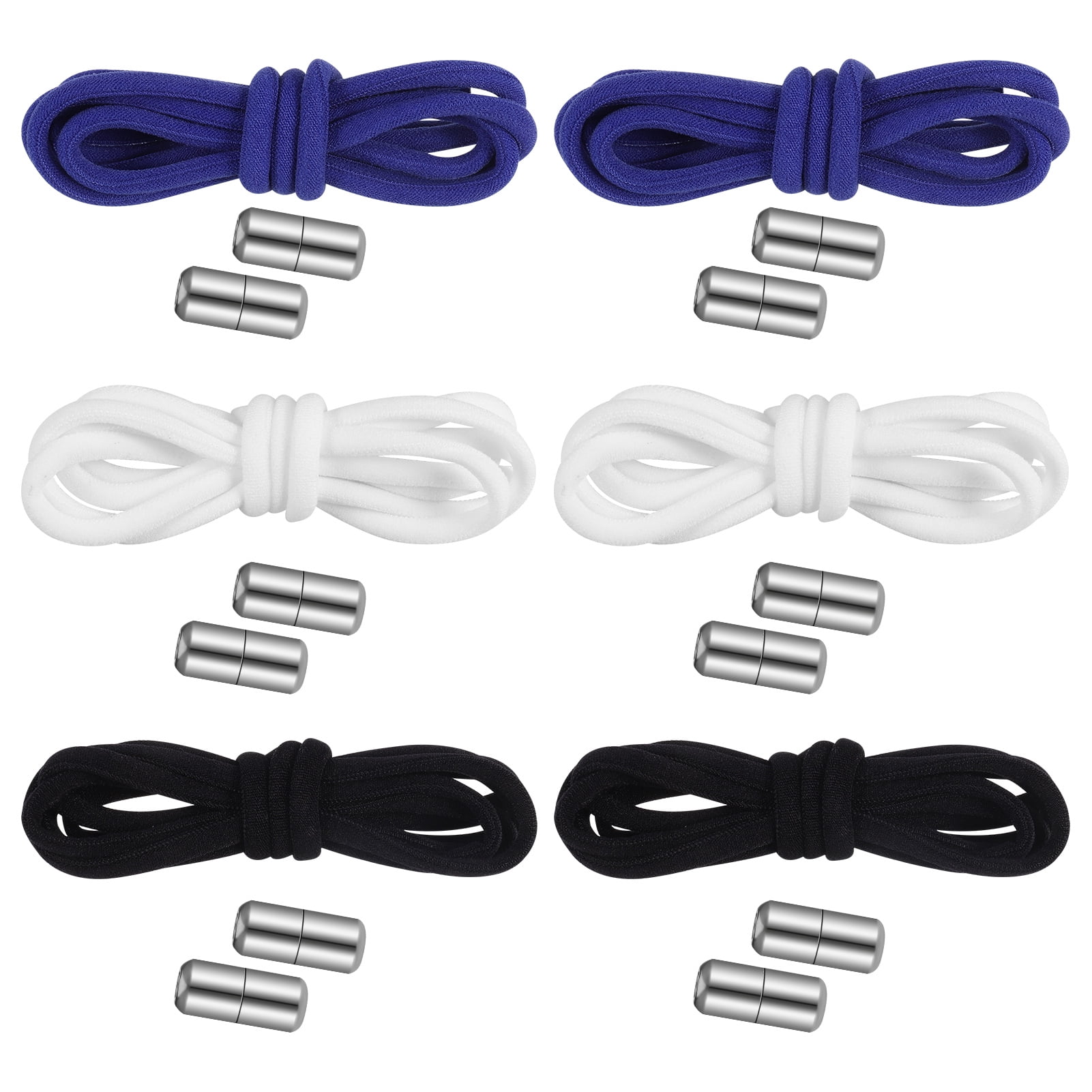 BUBABOX 6 Pairs Elastic Shoelaces, Stretchy Kids Tieless Sneaker