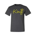 thumbnail image 2 of Wild Bobby, King Gold Script, Pop Culture, Men Graphic Tee, Heather Black, 5X-Large, 2 of 4