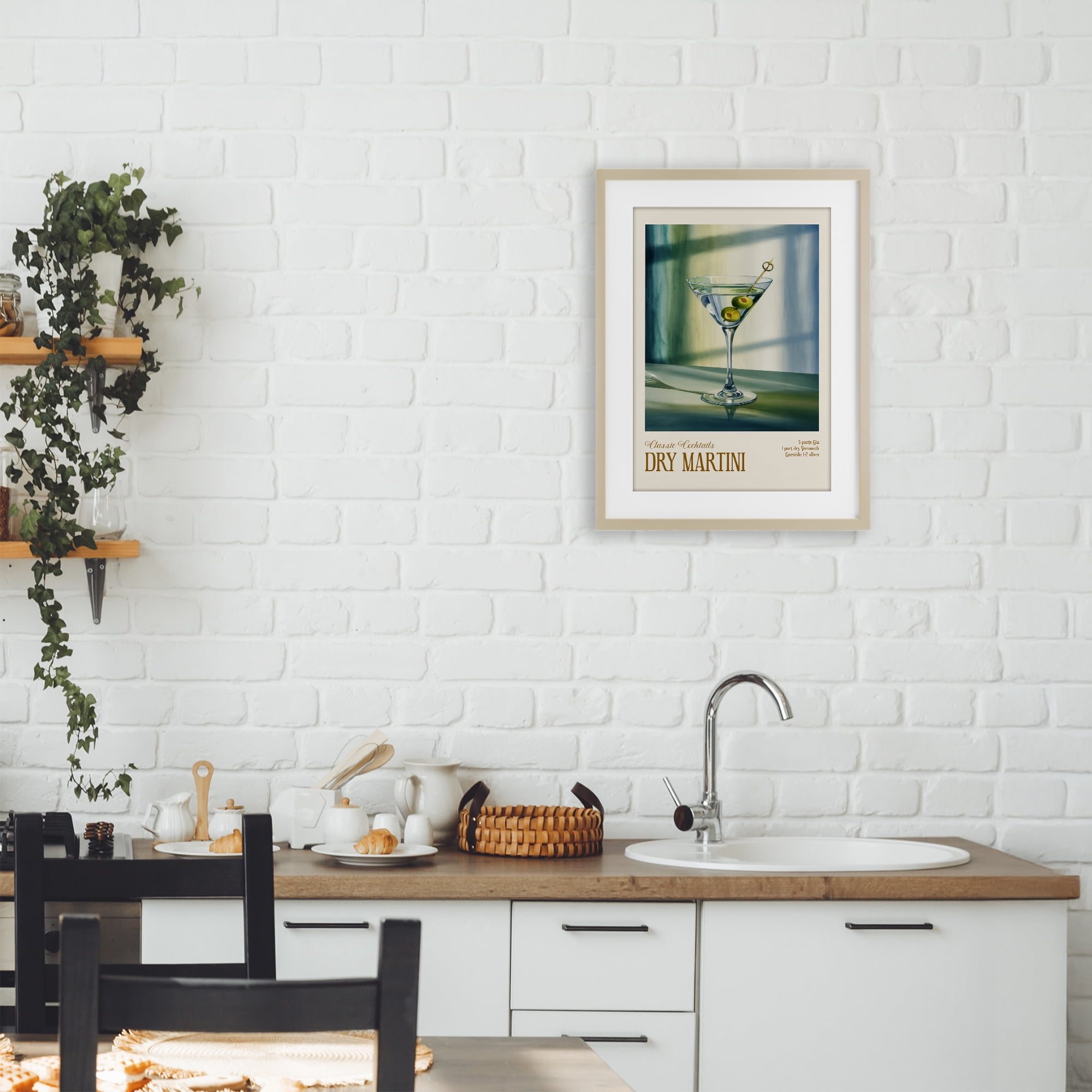 Stupell Industries Dry Martini on Surface Birch Framed Print Under Glass, design by Andreas Magnusson