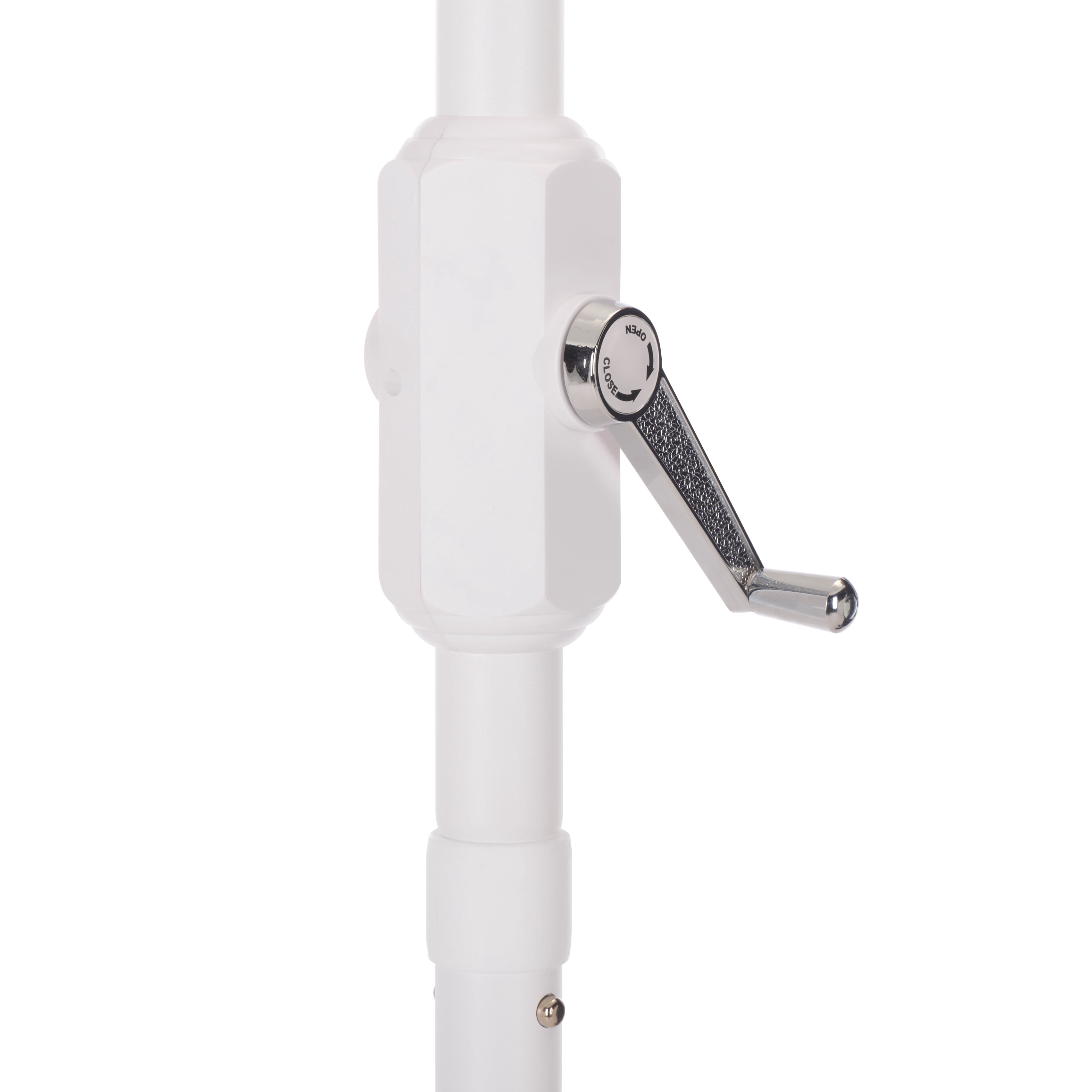 Safavieh Outdoor Lucerna 9ft Crank Umbrella, Yellow Stripe/White
