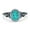 Black Tone Paraiba Tourmaline CZ, variant on Halo Oval Ring Blue Sapphire CZ 925 Sterling Silver Size 5