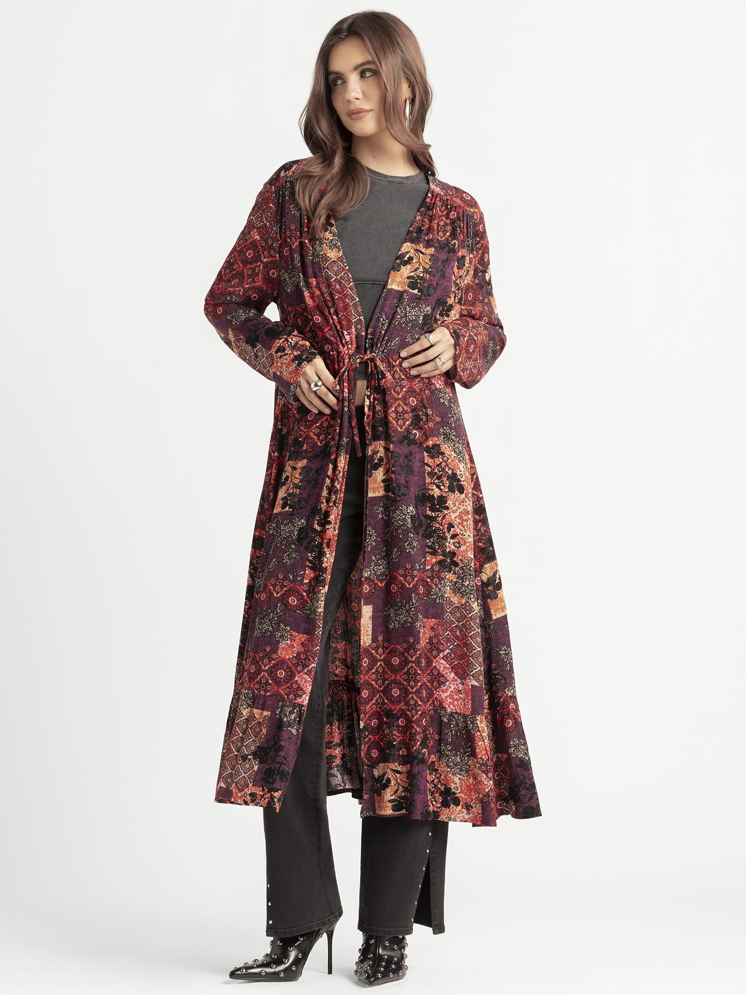 Jessica Simpson Women's Hardin Flowy Print Duster with Long