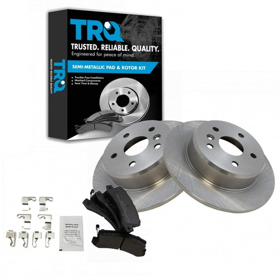 TRQ Rear Brake Pad & Rotor Kit Brake Pads Brake Rotor Semi-Metallic Fits Select 1999-2003 Lexus RX300