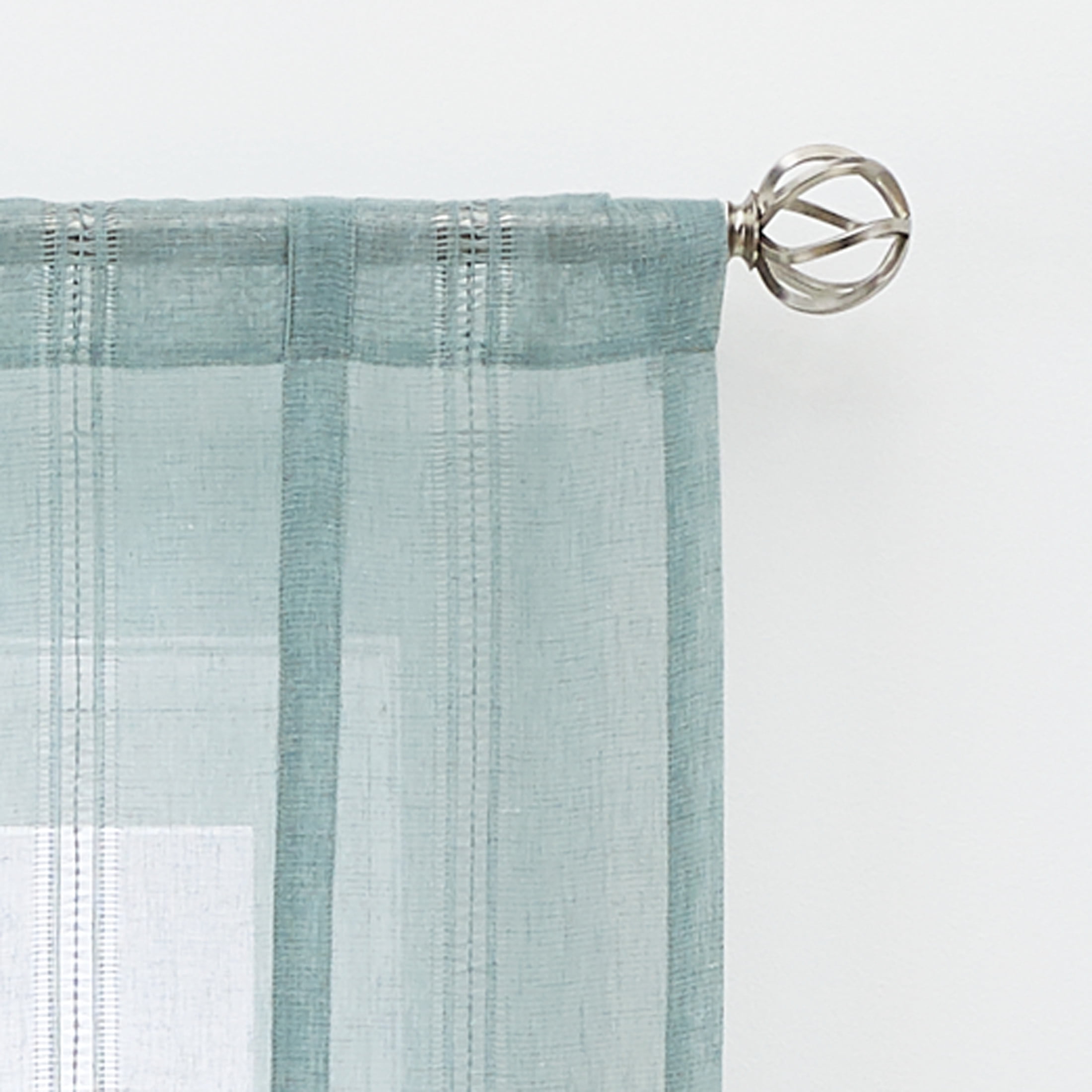 (2 pack) Better Homes & Gardens Specialty Stitch Single Curtain Balloon Shade, Green River, 42 in x 63 in