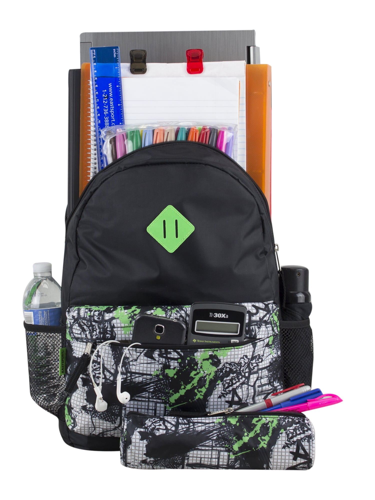 Eastsport Classic Dome Backpack with Matching Pencil Case, Urban Grid
