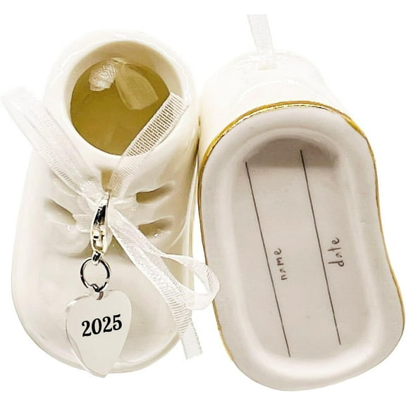 Ganz White Shoes Ornament Christmas Dated 2025