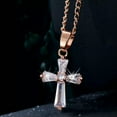thumbnail image 6 of EOEMY New 925 Silver Cross Crystal Pendant Chain Necklace Womens Jewellery Accessories-Rose Gold, 6 of 9