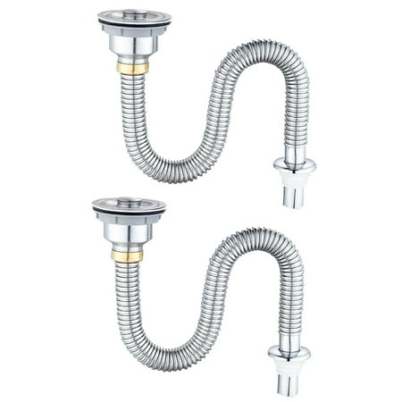 

2X Kitchen Stainless Steel Sink Stopper Single Sink Drain Pipe Bathroom Sewer Accessories Kitchen Basket