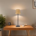thumbnail image 1 of Lámpara De Mesa LED, Base De Metal Tejido De Ratán De PC 3 Control Táctil De Color Recargable 120lm Con Batería De 1800 MAh USB Tipo C, Para Sala De Estar Barro, 1 of 7