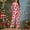 Hot Pink, variant on asdoklhq Christmas Womens Christmas Pajamas Ladies' Christmas Printed V-neck Casual Long Top Pants Pajama Set Hot Pink 3X