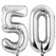thumbnail image 2 of Globos de 50 Números Plata 50 Años de Edad Grande Grande Gigante Jumbo Foil Mylar Number G Jonhamwelbor Jonhamwelbor, 2 of 2