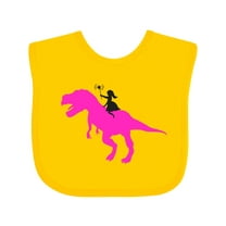 Inktastic Princess Riding Her T-rex Girls Baby Bib