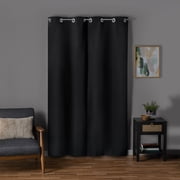 Mainstays Black Solid Blackout Grommet Curtain Panel Pair, Set of 2, 30 W x 84 L