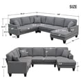 thumbnail image 5 of 108*85.5" Modern U Shape Sectional Sofa, 7 Seat Fabric Sectional Sofa Set with 3 Pillows Included for Living Room, Apartment, Office, 5 of 9