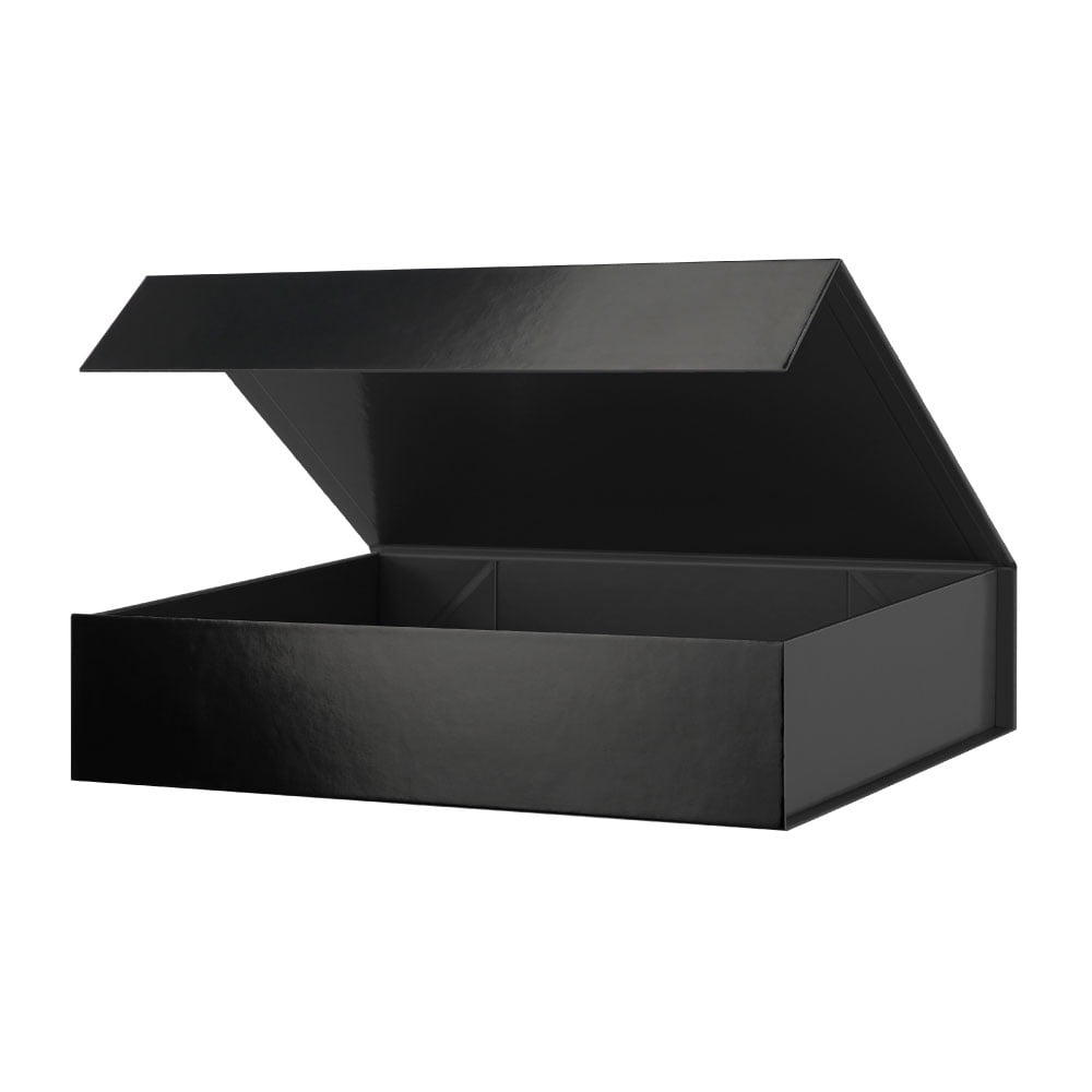 PKGSMART Gift Box, Black Sturdy Shirt Gift Box with Lid for