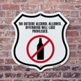 thumbnail image 4 of No Outside Alcohol Allowed Offenders Will Lose Privileges (5 Pack) 12 inch X 12 inch Shield-Shaped Rust-Free Aluminum Metal Signs Weather Resistant Made in the USA, 4 of 6