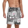 thumbnail image 2 of Fuzoiu Cats Group Print Pajama Shorts for Men, Men's Pajama Bottoms,Mens Lounge Sleepwear,Pajama Pants with Pocket-3X-Large, 2 of 6