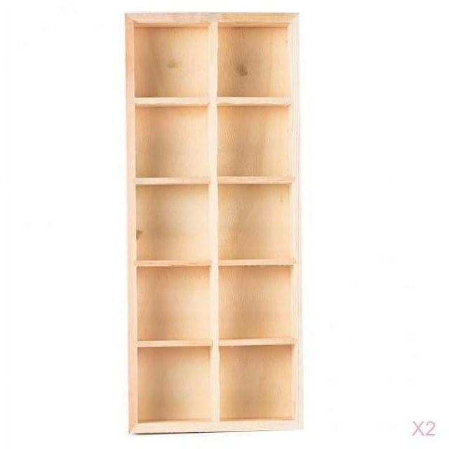 2PCS Bandeja De Cultivo De Madera Bandeja De Inicio De Semillas Insertos 10 Girds Decoración Del Hogar Sunnimix Bandeja de cultivo de madera Macetas Rejillas