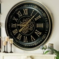 thumbnail image 2 of THE GEARS CLOCK Wall Clock with Real Moving Gears IR-LI_ 32 in Round BLACK-ANTIQUE, 2 of 15