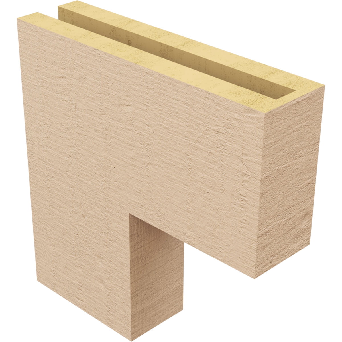 3"W x 12"D x 12"H Thin Chapel Hill Rough Cedar Woodgrain TimberThane Corbel, Primed Tan