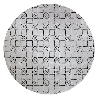 Checked White Area Rug by Kavka Designs
