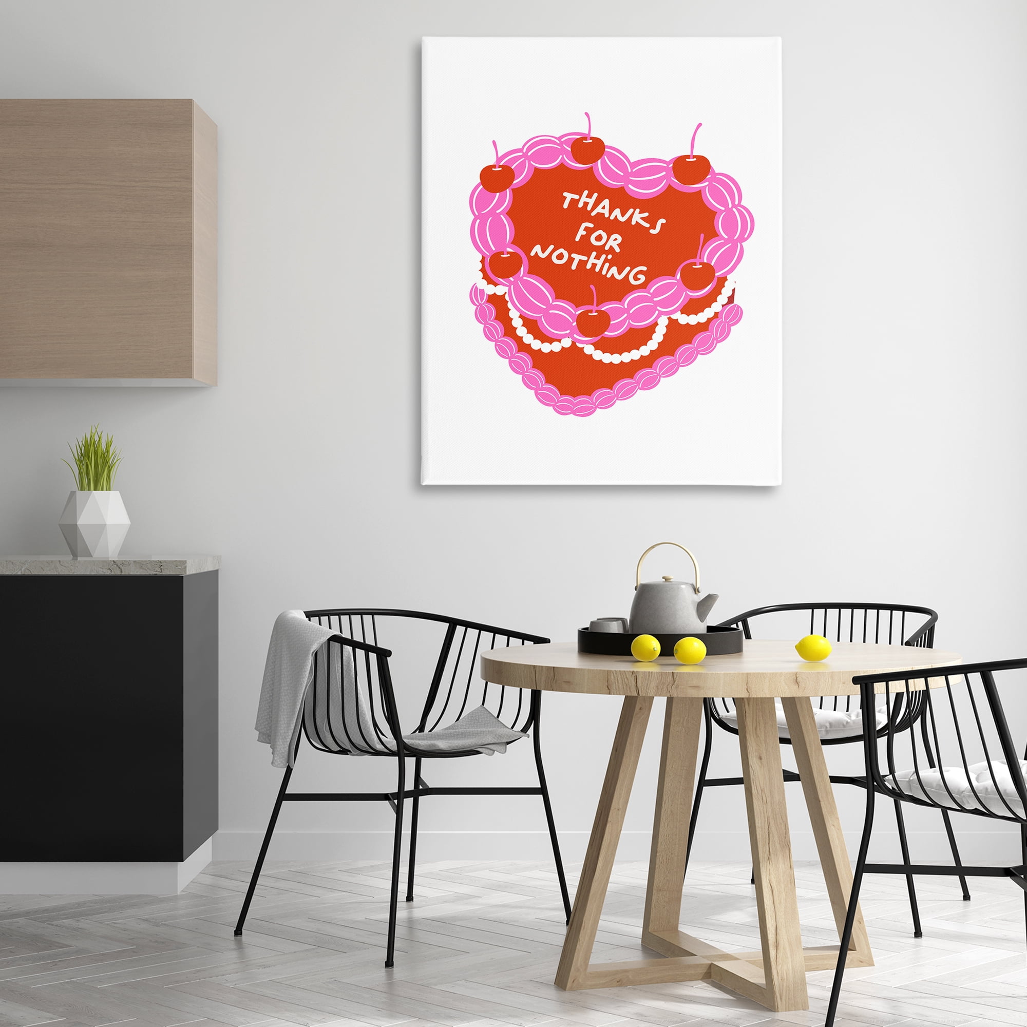 Stupell Industries Thanks For Nothing Cake Food & Beverage Painting Wrapped Canvas Art Print Wall Art, 36 x 48