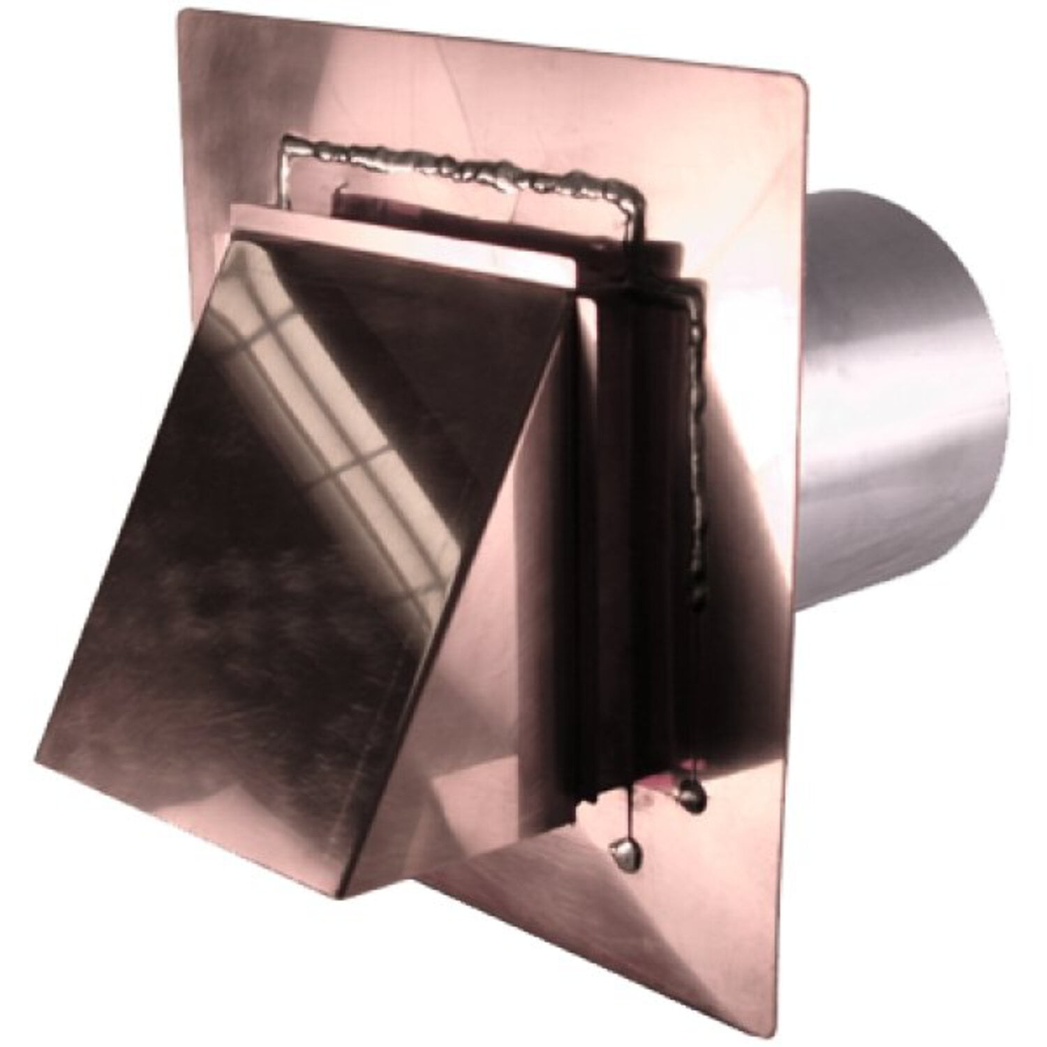 Copper Dryer Exhaust Vent (4" - 12") Duct Size: 4", Mount Type: Flush, Flapper - Screen: Flapper