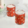 thumbnail image 2 of Yayeee 2 Pack Qtip Holder Bathroom Cotton Swab Canister with Lid Clear Dispenser Set, Retro Christmas Ornaments Pattern, 2 of 6