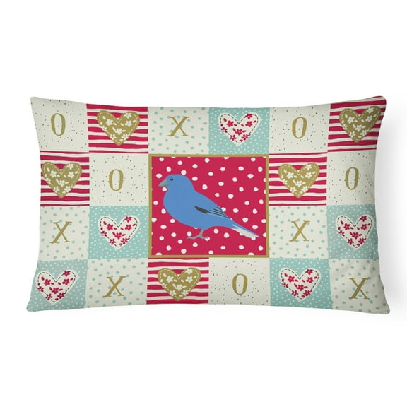 Carolines Treasures CK5510PW1216 Bunting Love Canvas Fabric Decorative Pillow, Red, 12H x16W, multicolor