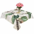thumbnail image 2 of Flowers Leaves Table Cloth Waterproof Tablecloths, Farmhouse White Botanical Magnolia Retro Tablecloth Dining Table Cover for Kitchen Party Tabletop Outdoor, Square Tablecloth 60x60 Inch, 2 of 9