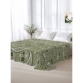 thumbnail image 6 of Queen Flat Sheet Only Sage Green Paisley Pattern Soft Microfiber Cooling Bedding Sheets White Seamless Floral Art Flat Bed Sheet for Hotel,Home Decor, 6 of 9
