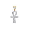 thumbnail image 1 of Pendentif Croix Ankh Diamant Rond en Or Jaune 10kt pour Hommes 1-1/2 Cttw, 1 of 1