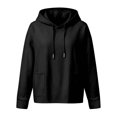 thumbnail image 4 of Black Hoodies for Women Hoodies Pullover Casual Thin Sweatshirts with Pockets Loose Fit Long Sleeve Hoody Sweatshirt, 4 of 6