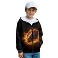 thumbnail image 3 of Chririnla Flame Football Fleece Pullover for Youth and Boys - kids Fuzzy Sweatshirts Comfy Casual Loose Hoodie for Travel and Daily Use, 3 of 7