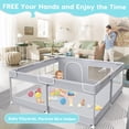 thumbnail image 2 of Baby Playpen Fshibila Baby Playard con malla suave 127 x 127 x 69 cm, color gris, 2 of 7